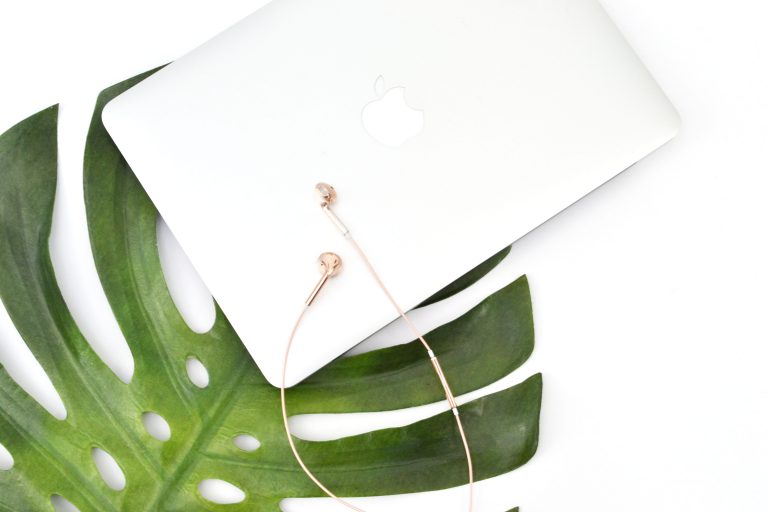 laptop and headphones